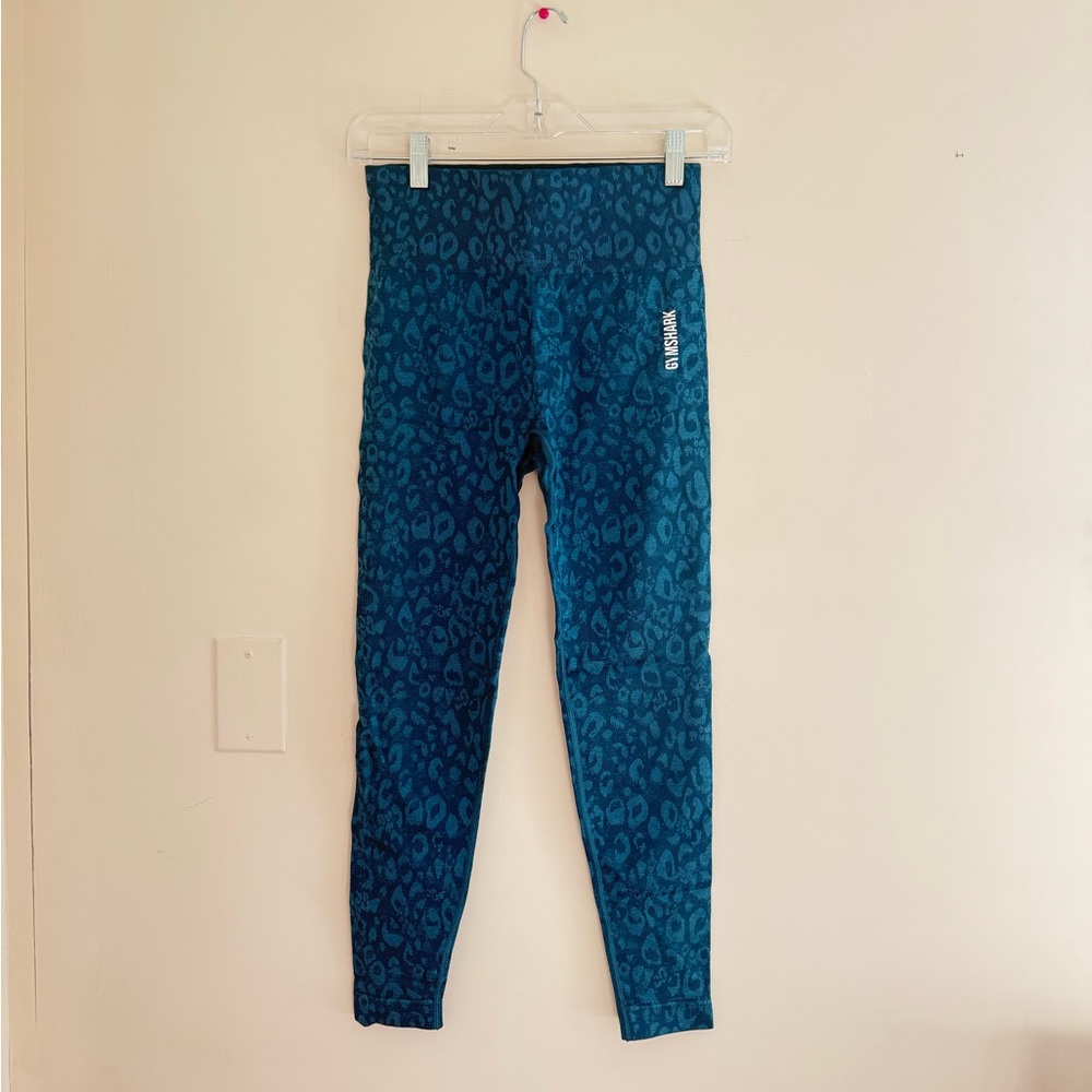 Gymshark Teal Leopard Leggings